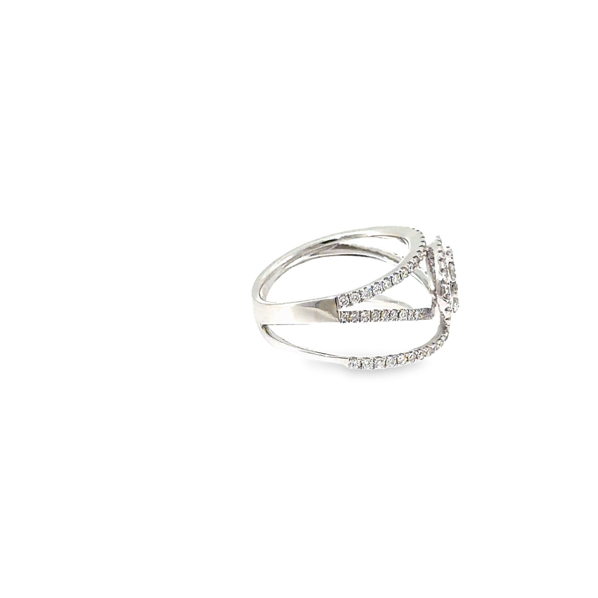 The Starlit Swirl Ring, 0.92ct Diamond, 18K White Gold by Benji Designs, view 5