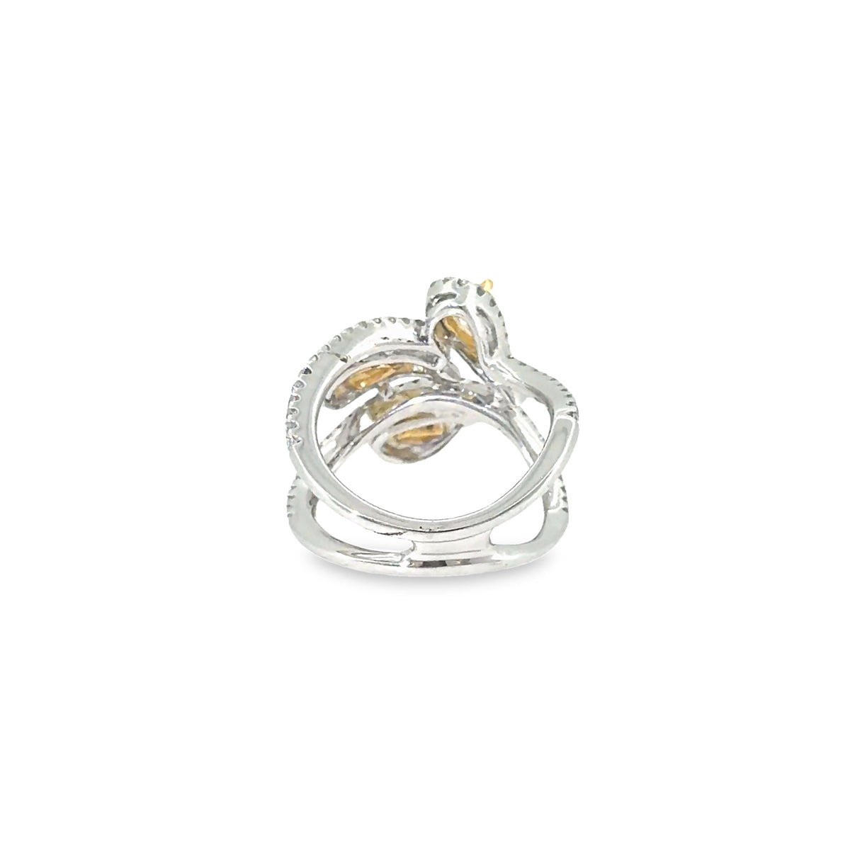 The Golden Petals Ring, 1.95ct Yellow Diamond, 18K White Gold by Benji Designs, view 4