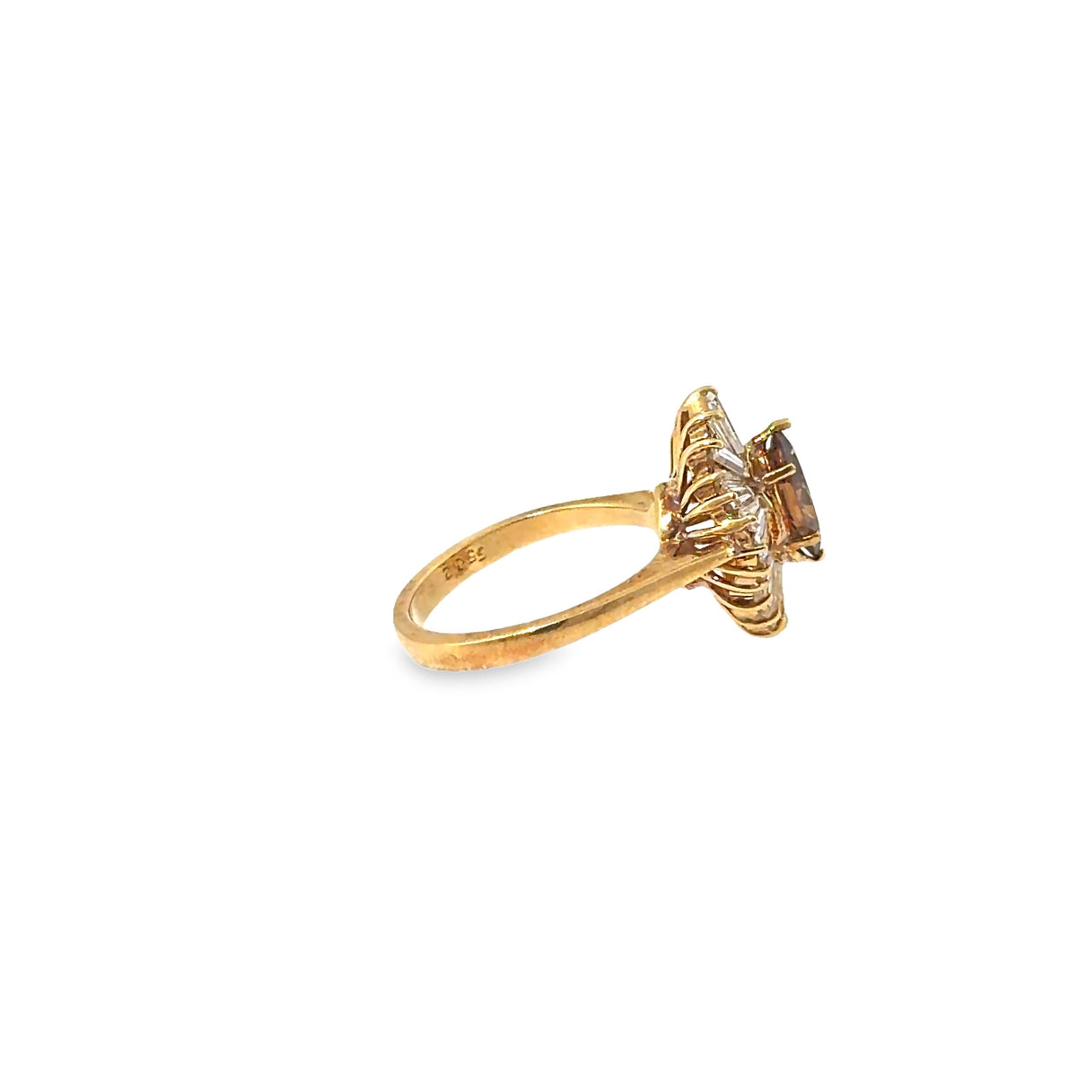 The Cognac Ballerina Ring, 2.70ct Brown Diamond, 18K Yellow Gold by Benji Designs, view 5