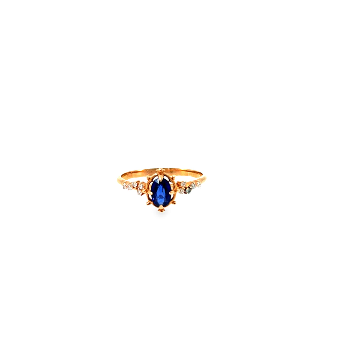 The Midnight Marquise Ring, 0.46ct Sapphire & Diamond, 14K Rose Gold by Benji Designs, view 1
