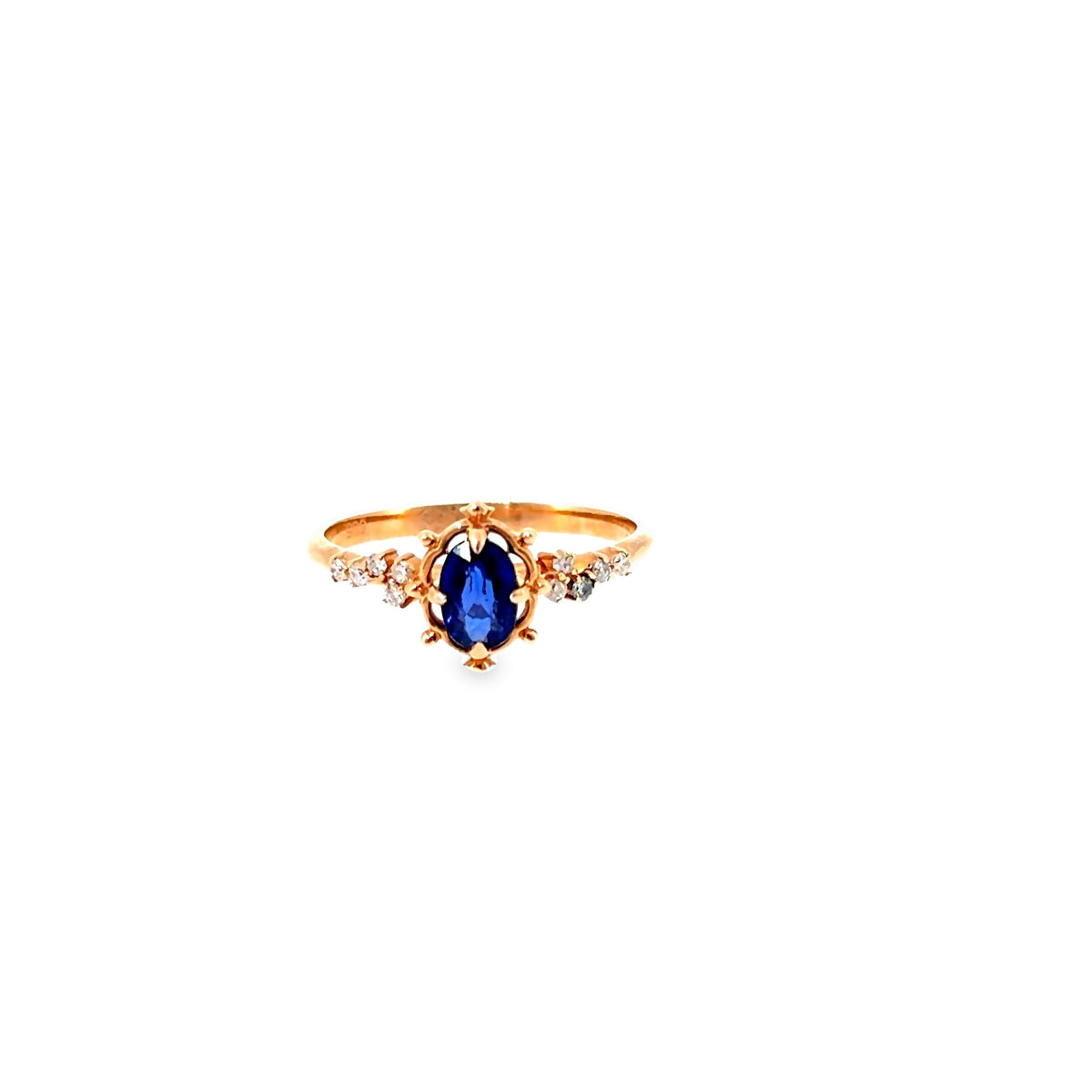 The Midnight Marquise Ring, 0.46ct Sapphire & Diamond, 14K Rose Gold by Benji Designs, view 3