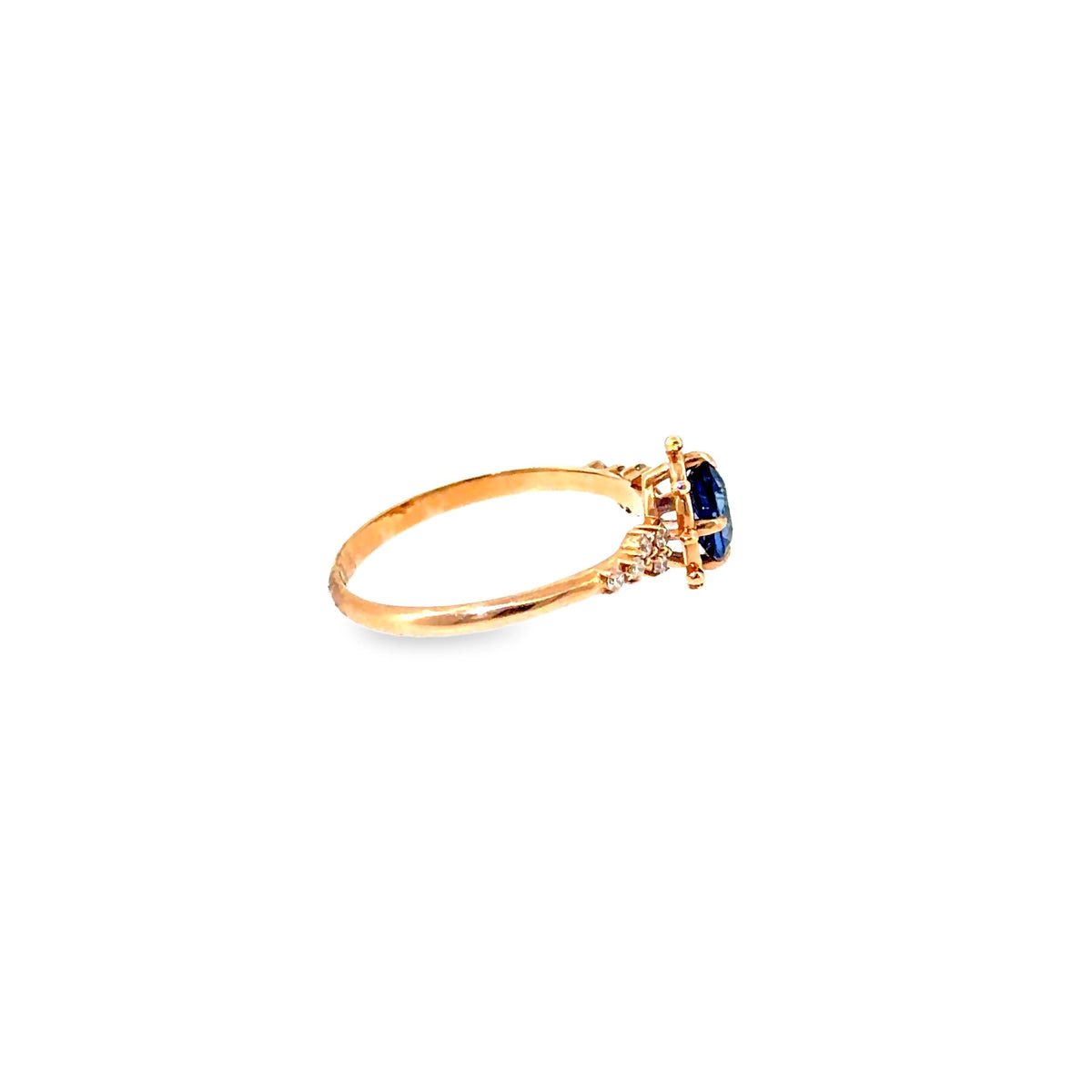 The Midnight Marquise Ring, 0.46ct Sapphire & Diamond, 14K Rose Gold by Benji Designs, view 6