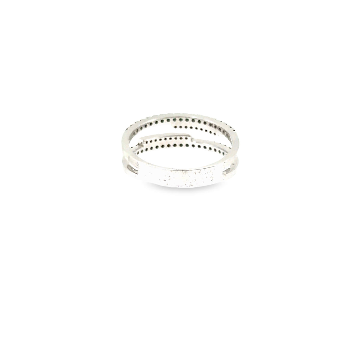 The Evergreen Double Ring, 0.50ct Green & White Diamond, 14K White Gold by Benji Designs, view 4