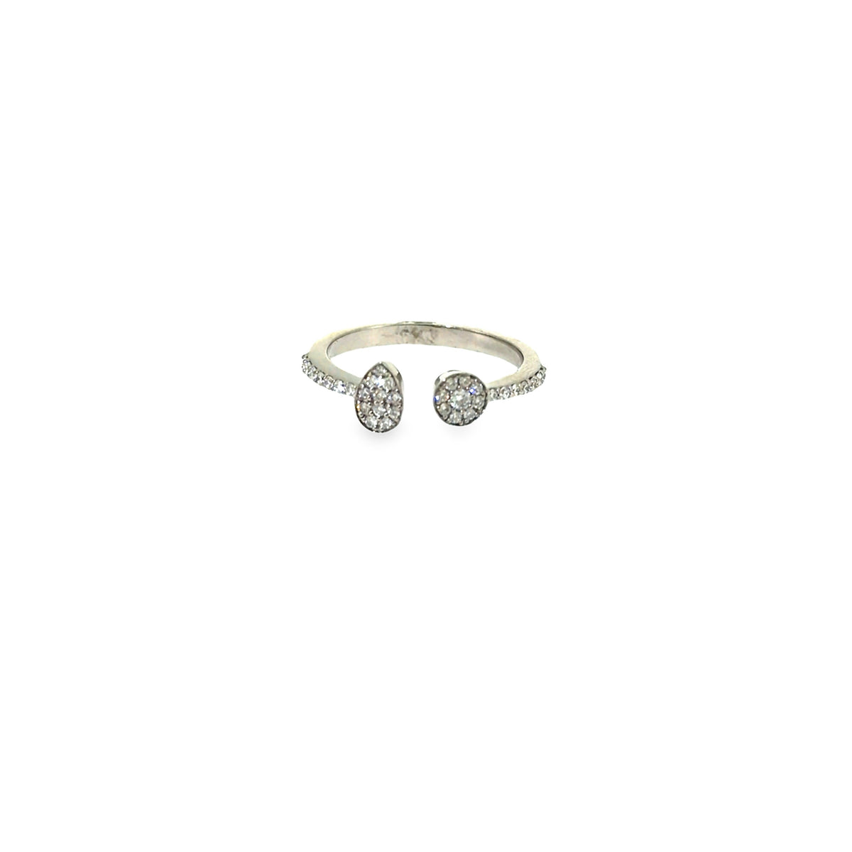 The Dewdrop Duo Ring, 0.35ct Diamond, 14K White Gold by Benji Designs, view 1