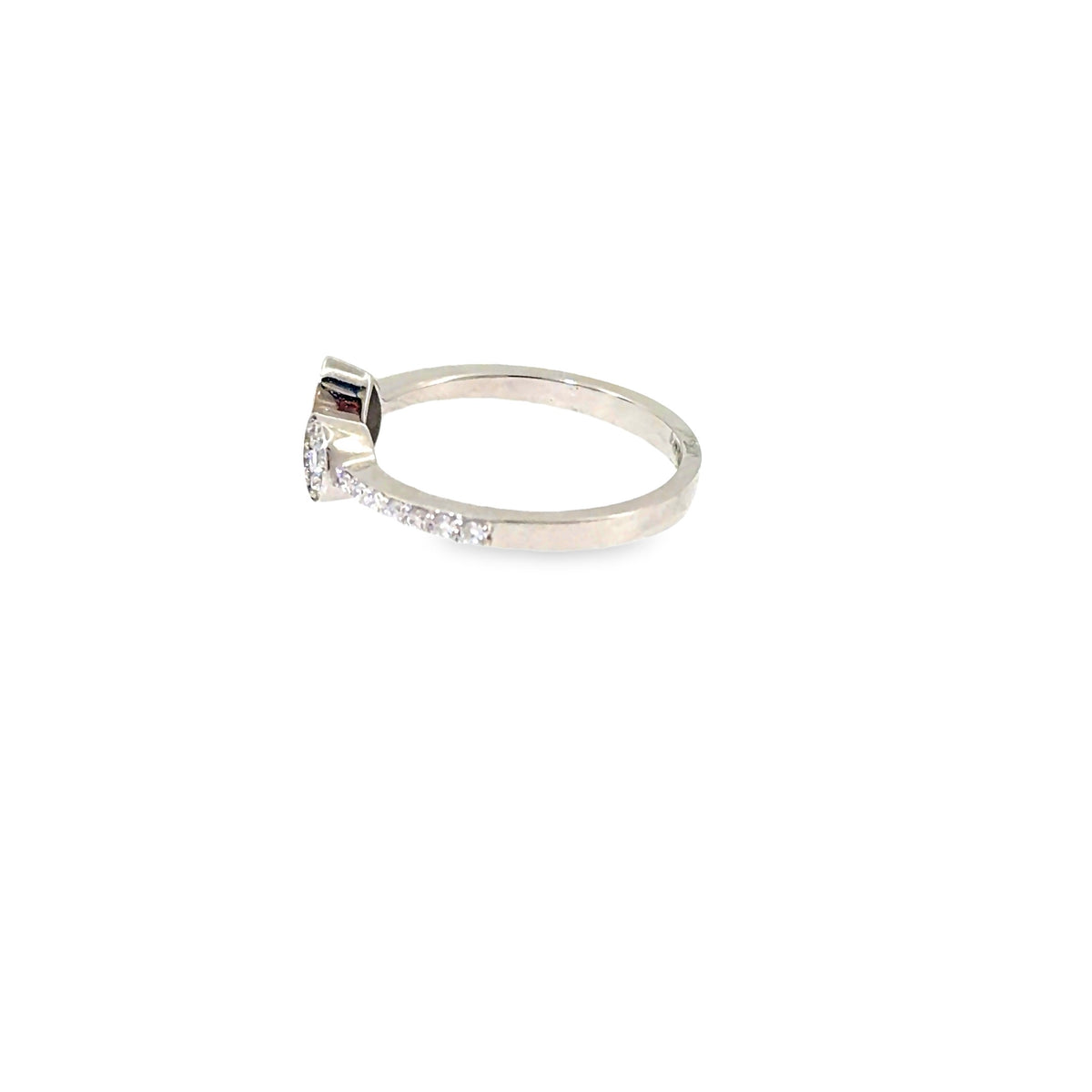 The Dewdrop Duo Ring, 0.35ct Diamond, 14K White Gold by Benji Designs, view 3