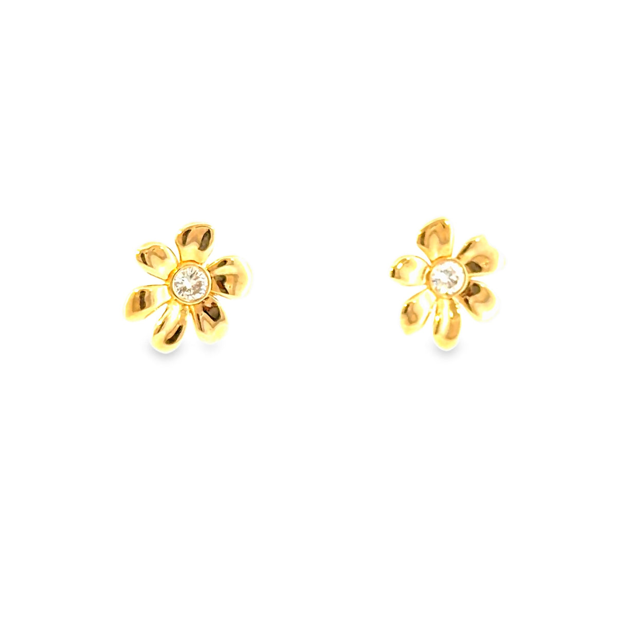 The Buttercup Studs, 0.25ct Diamond, 14K Yellow Gold by Benji Designs, view 2