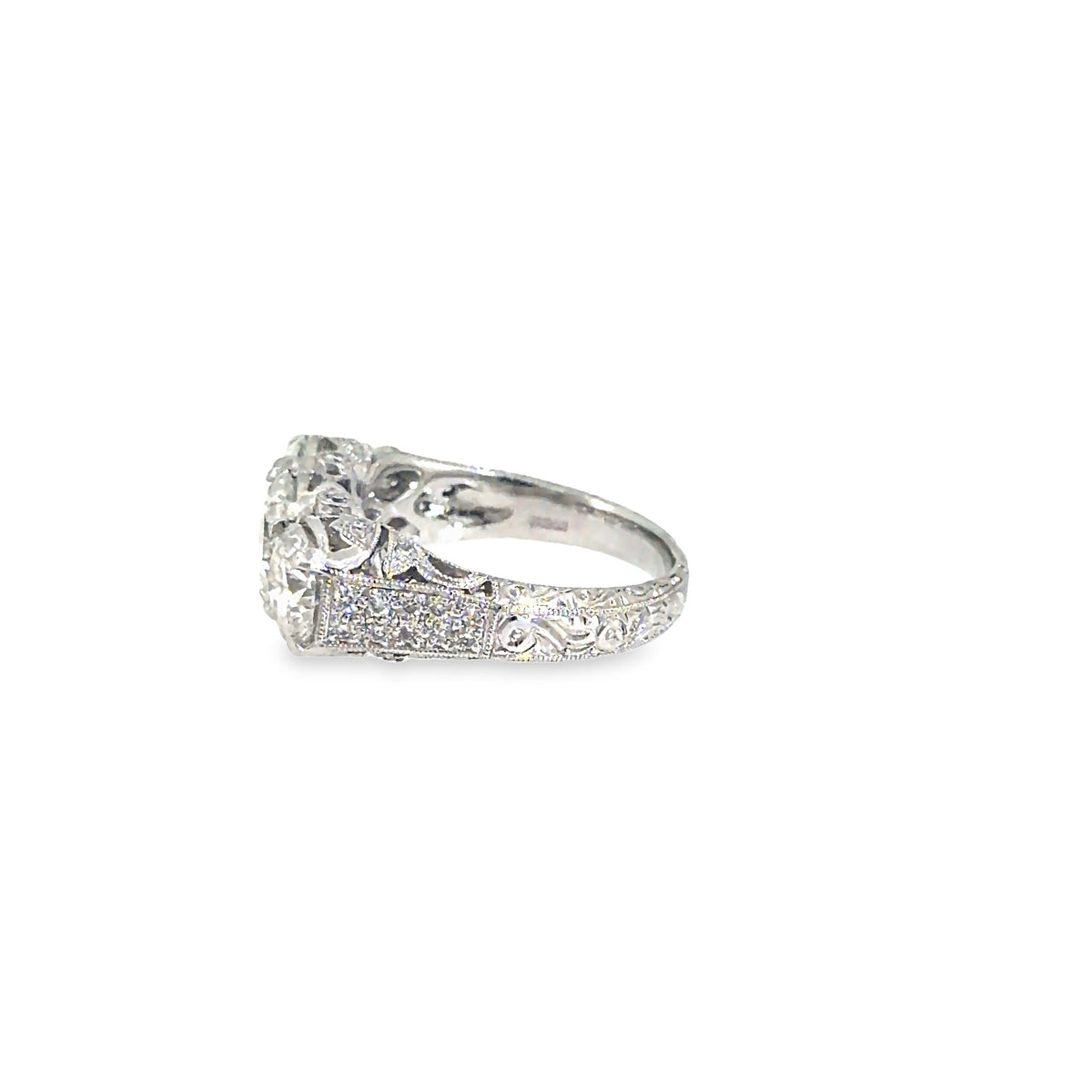 The Grand Trilogy Ring, 3.76ct Diamond, Platinum by Benji Designs, view 3