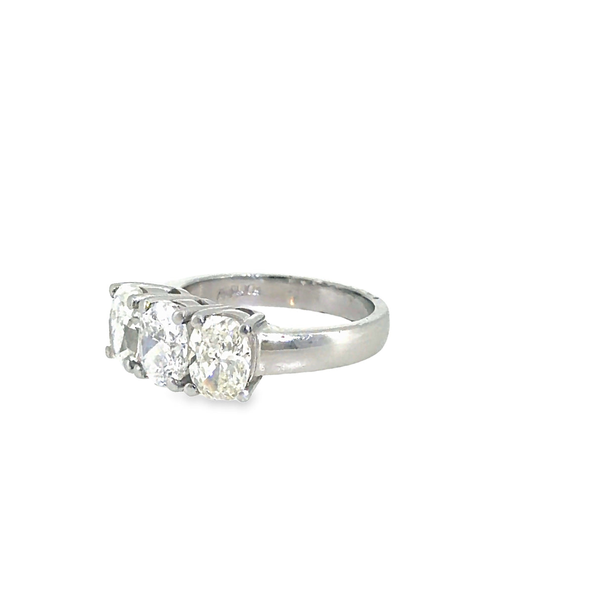 The Oval Trilogy Ring, 3.00ct Diamond, Platinum by Benji Designs, view 3