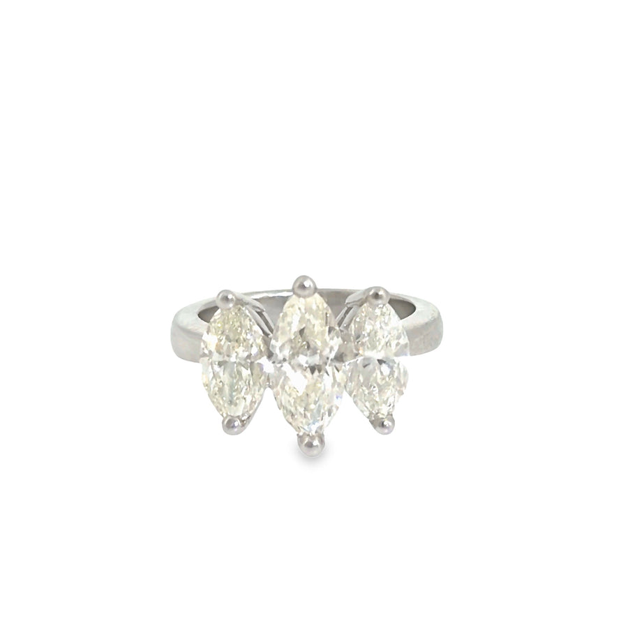 The Marquise Crown Ring, 3.10ct Diamond, Platinum by Benji Designs, view 1