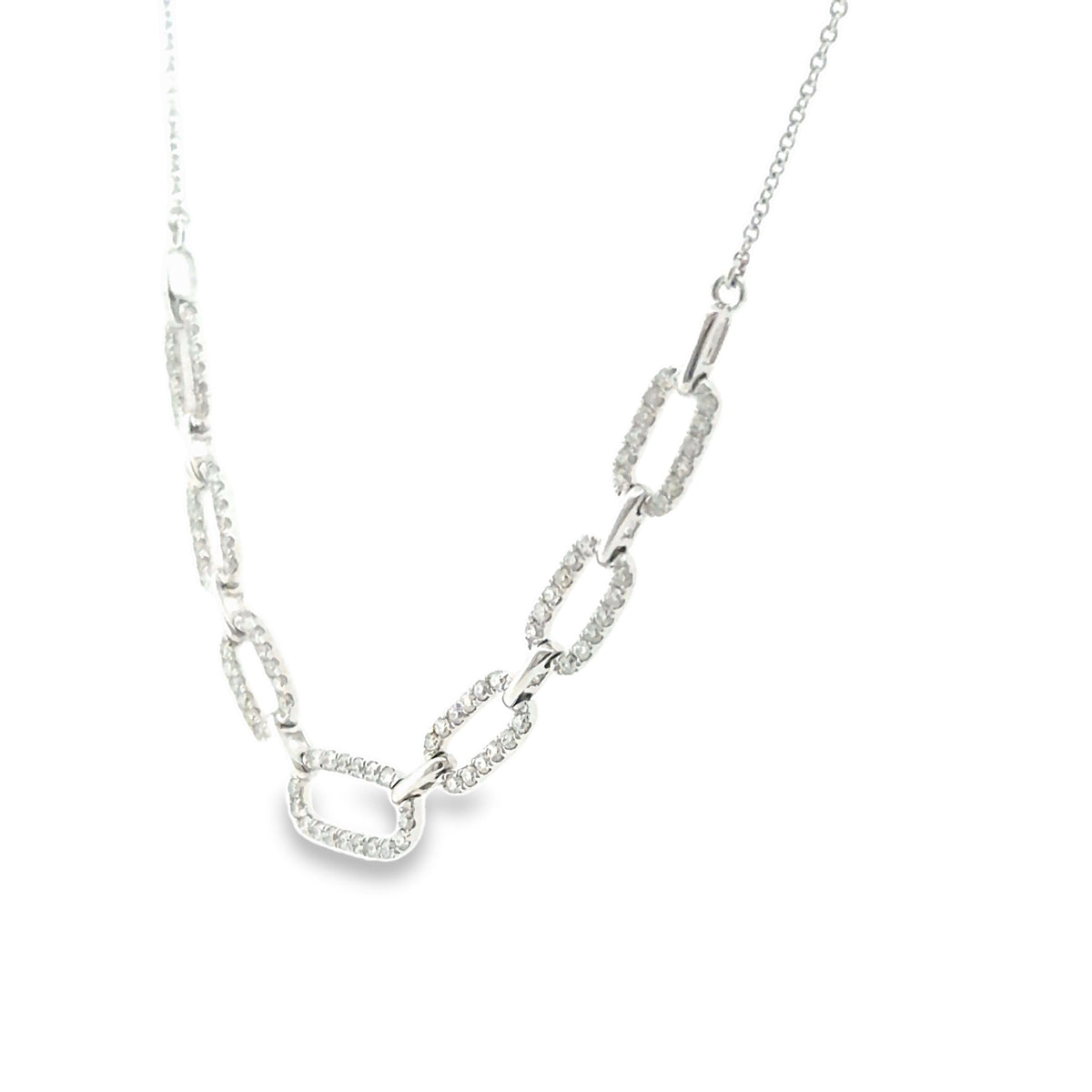 The Bel-Air Necklace, 0.50ct Diamond Paperclip Necklace, 14K White Gold by Benji Designs, view 3