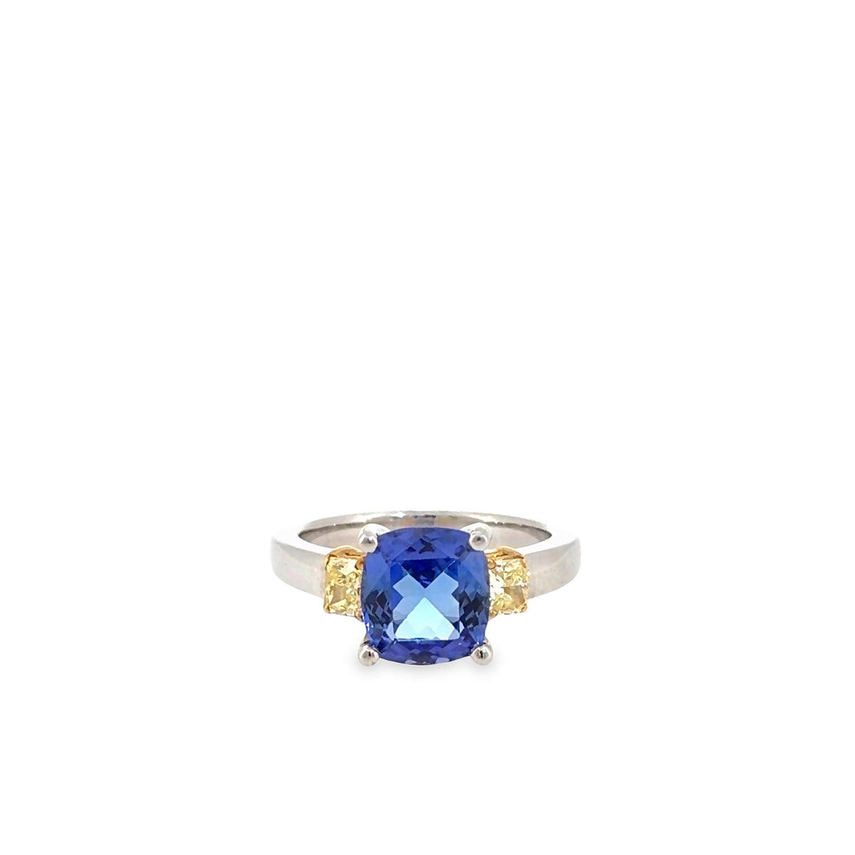 The Aviation Ring, 3.35 ct Tanzanite & Diamond, Platinum & 18K Yellow Gold by Benji Designs, view 1