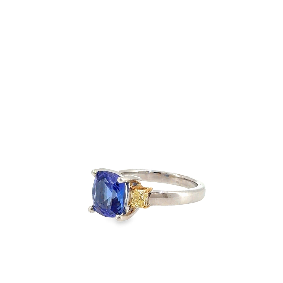 The Aviation Ring, 3.35 ct Tanzanite & Diamond, Platinum & 18K Yellow Gold by Benji Designs, view 3