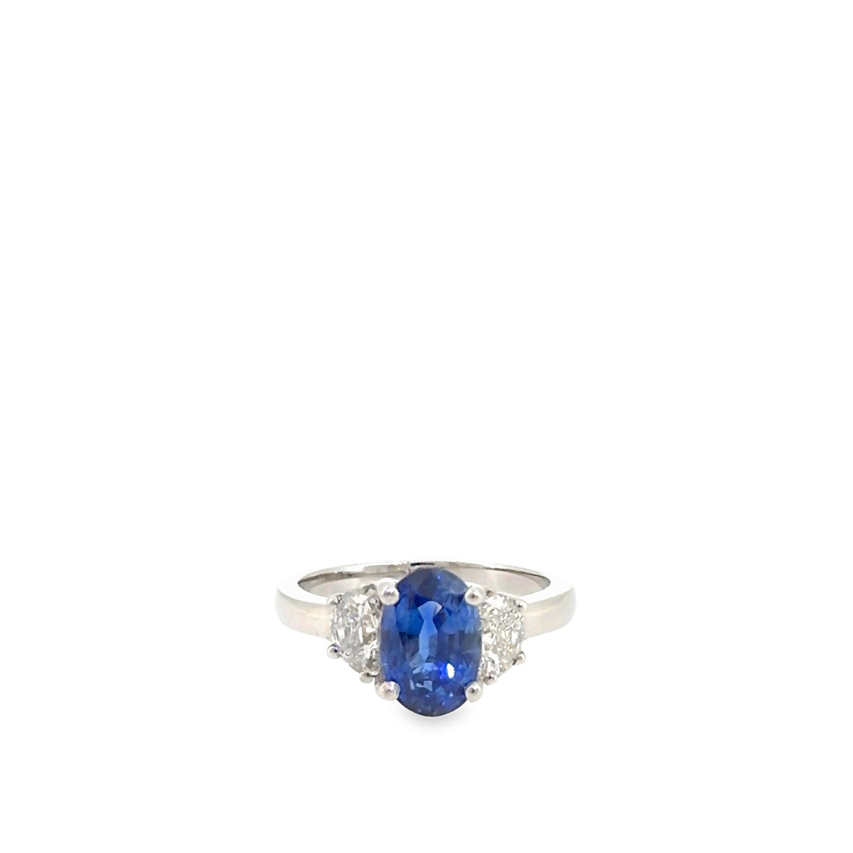The Beatrix Ring, 3.95 ct Sapphire & Diamond, Platinum by Benji Designs, view 1