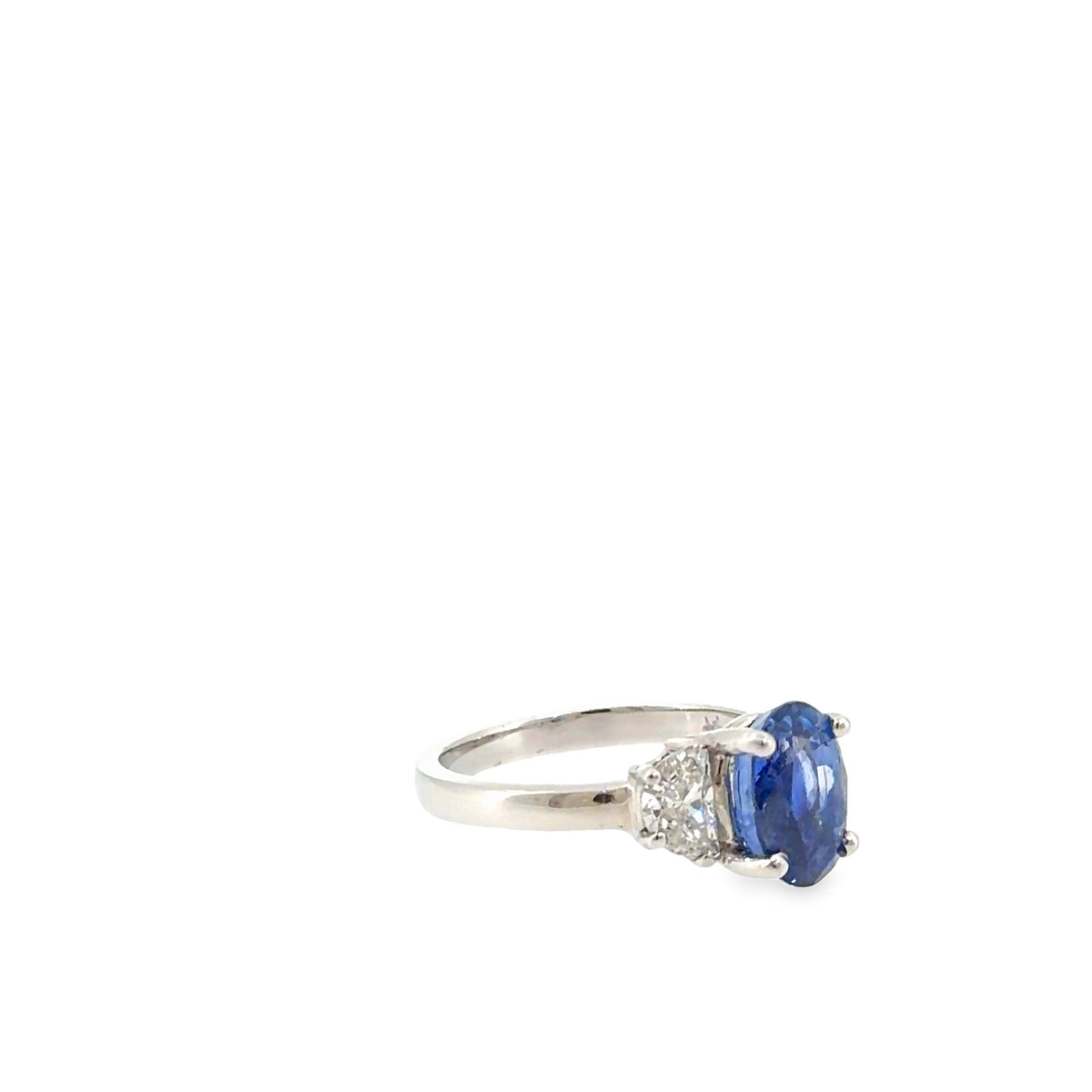 The Beatrix Ring, 3.95 ct Sapphire & Diamond, Platinum by Benji Designs, view 2