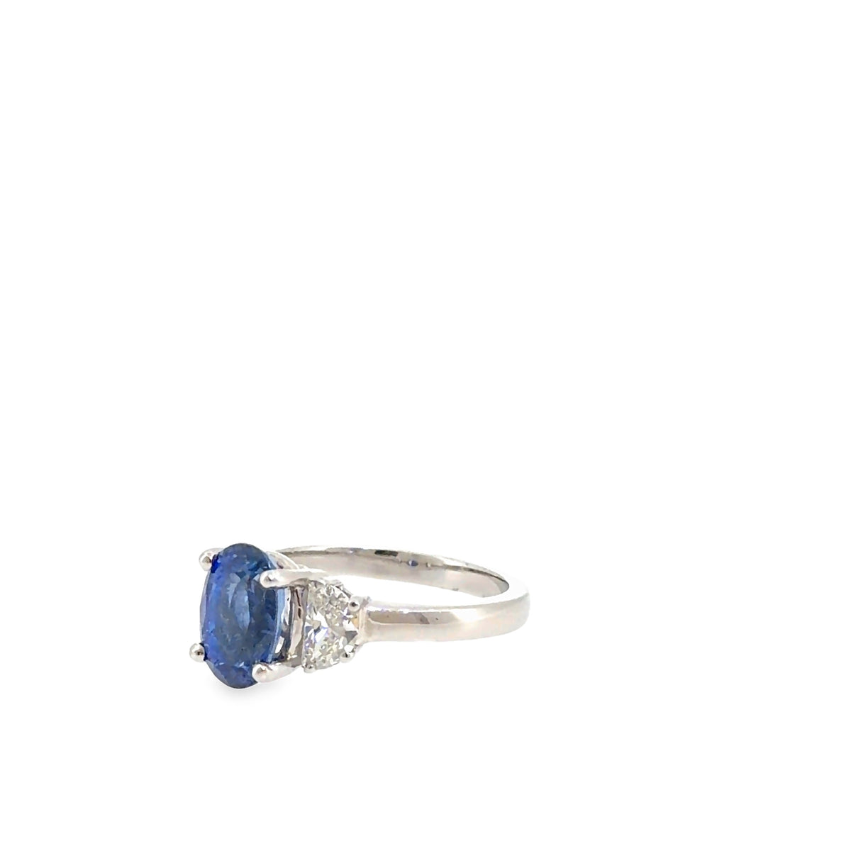 The Beatrix Ring, 3.95 ct Sapphire & Diamond, Platinum by Benji Designs, view 3