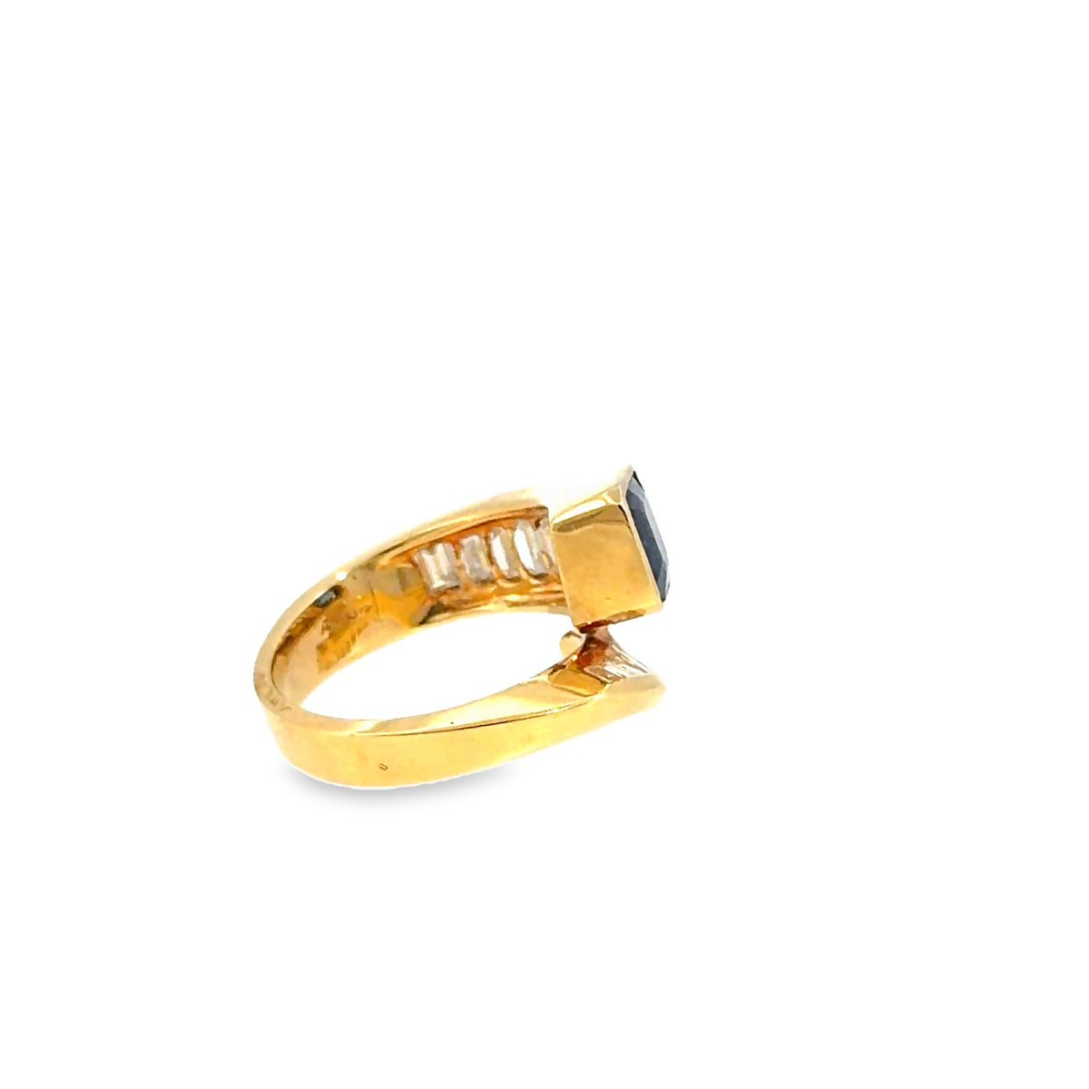 The Night Out Ring, 3.37 ct Sapphire & Diamond, 18K Yellow Gold by Benji Designs, view 2