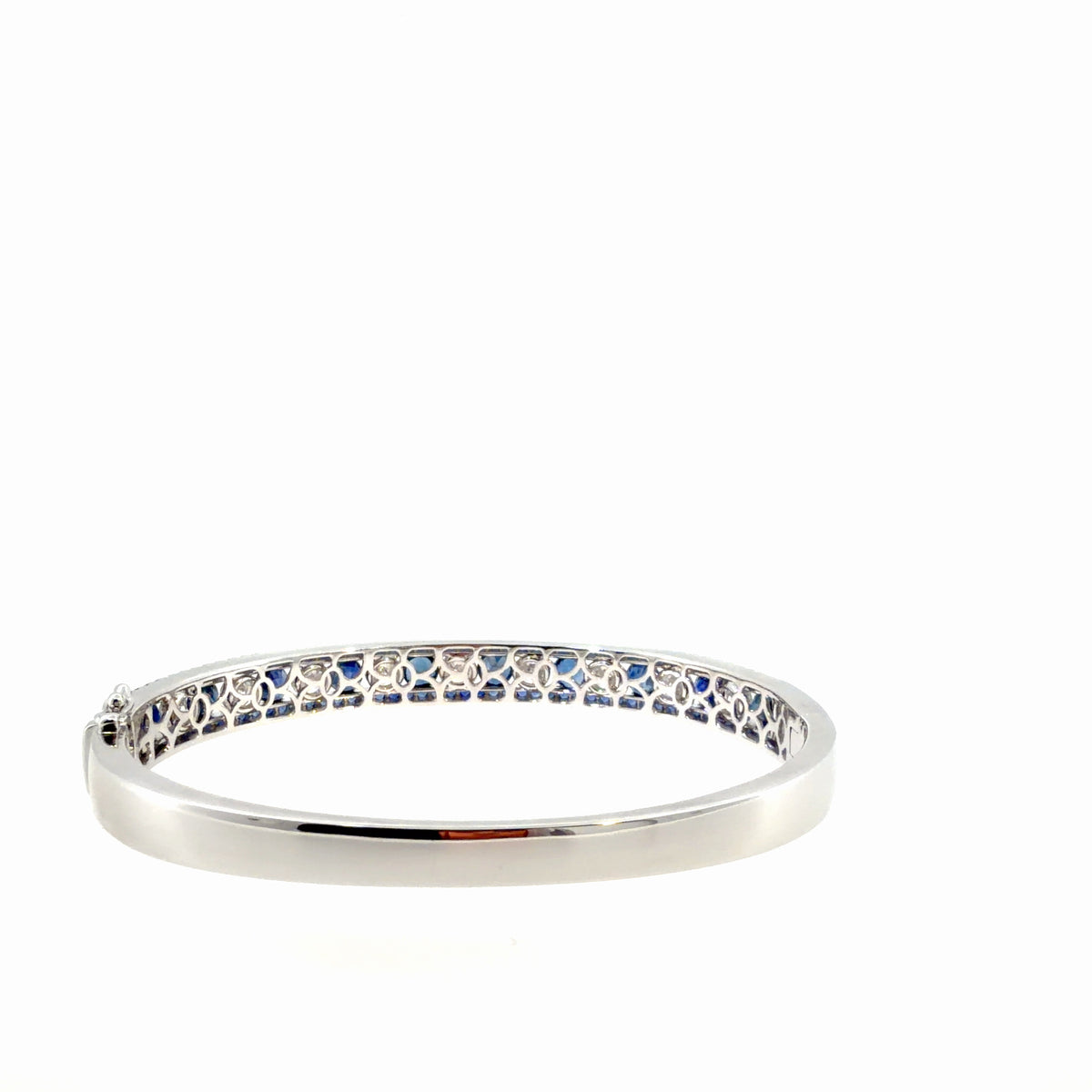 The Sapphire Cascade Bangle, 4.00ct Sapphire & 2.00ct Diamond, 14K White Gold by Benji Designs, view 3