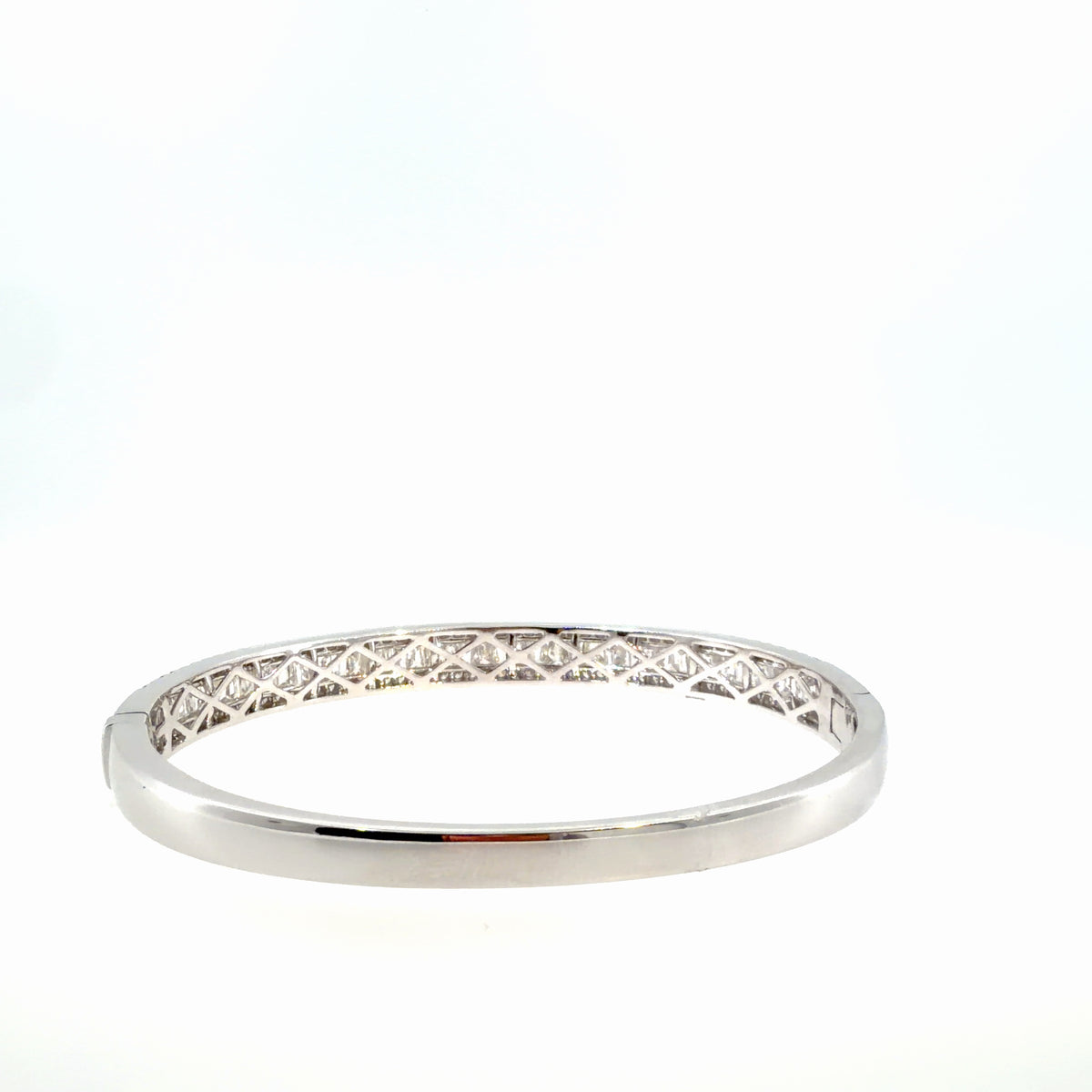 The Baguette Skyline Bangle, 6.00ct Diamond, 14K White Gold by Benji Designs, view 4