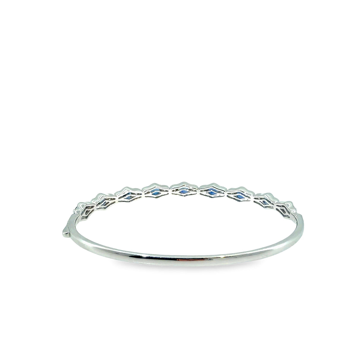 The Heirloom Sapphire Bangle, 2.83ct Sapphire & Diamond, 18K White Gold by Benji Designs, view 4