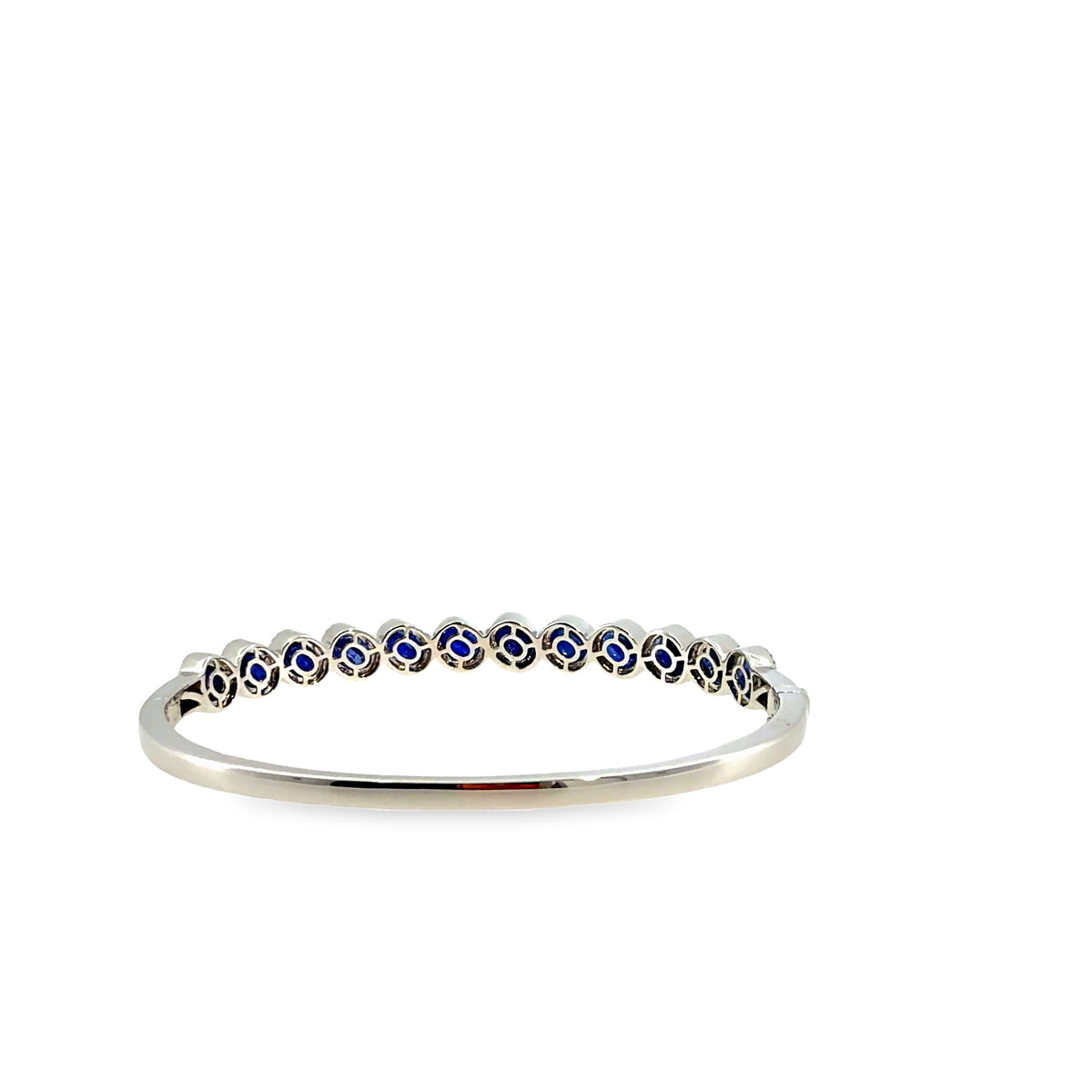 The Midnight Oval Bangle, 7.00ct Sapphire & Diamond, 14K White Gold by Benji Designs, view 4