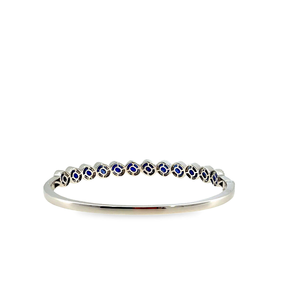 The Midnight Oval Bangle, 7.00ct Sapphire & Diamond, 14K White Gold by Benji Designs, view 8