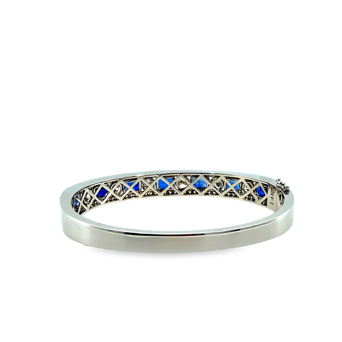 The Sapphire Sovereign Bangle, 6.00ct Sapphire & 4.00ct Diamond, 14K White Gold by Benji Designs, view 4