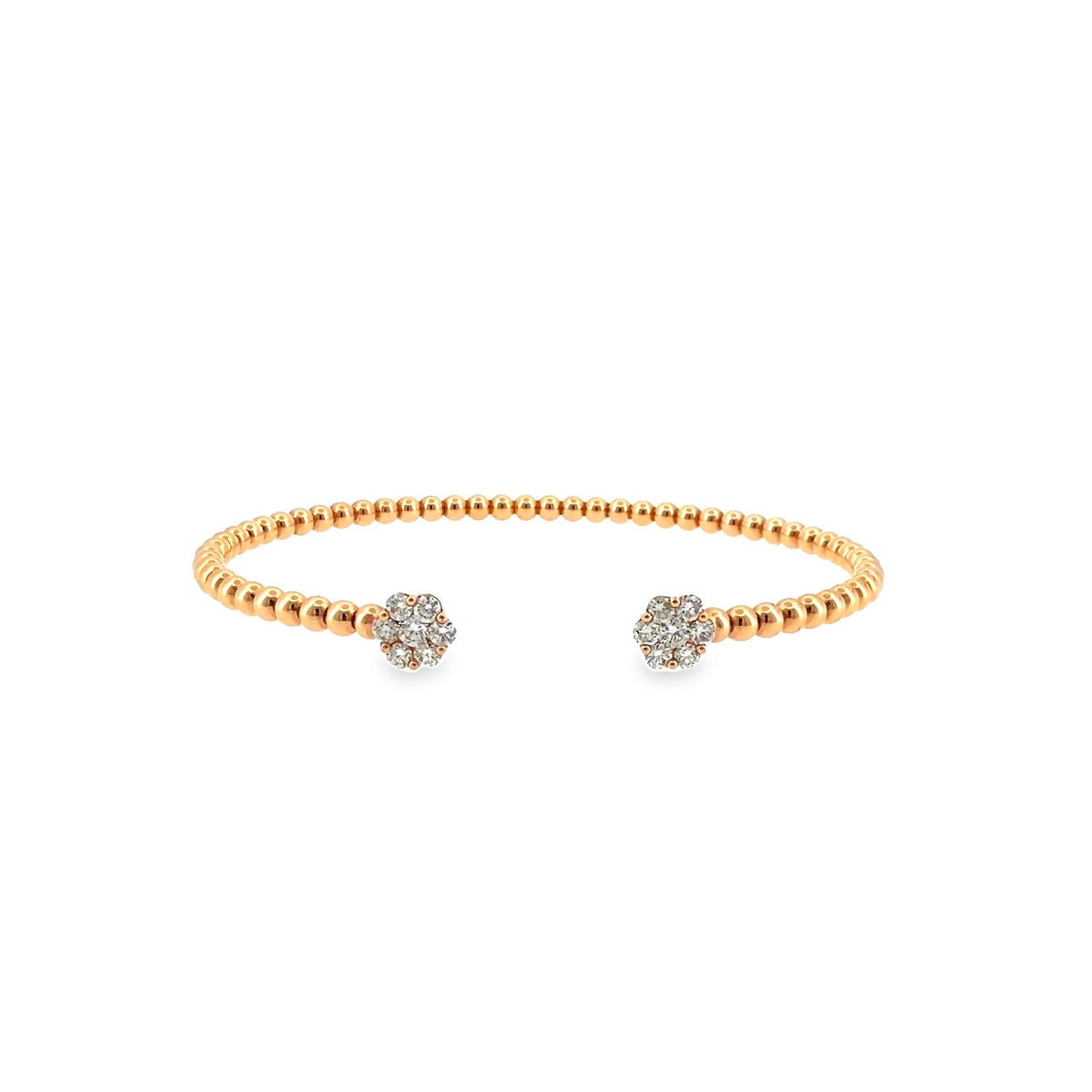 The Rose Blossom Bangle, 0.75ct Diamond, 18K Rose Gold by Benji Designs, view 1