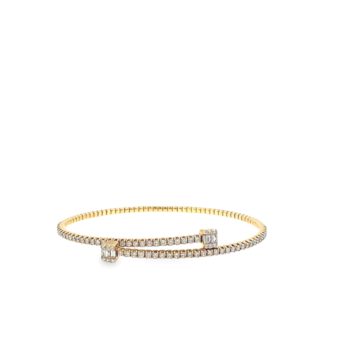 The Gilded Wrap Bangle, 1.33ct Diamond, 14K Yellow Gold by Benji Designs, view 2