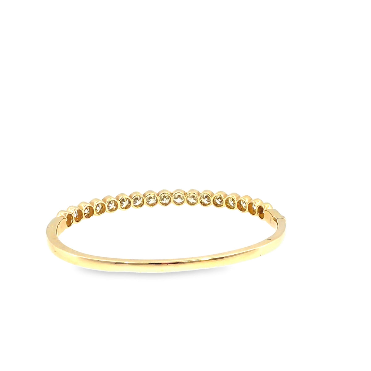 The Sunburst Bezel Bangle, 6.55ct Diamond, 14K Yellow Gold by Benji Designs, view 4
