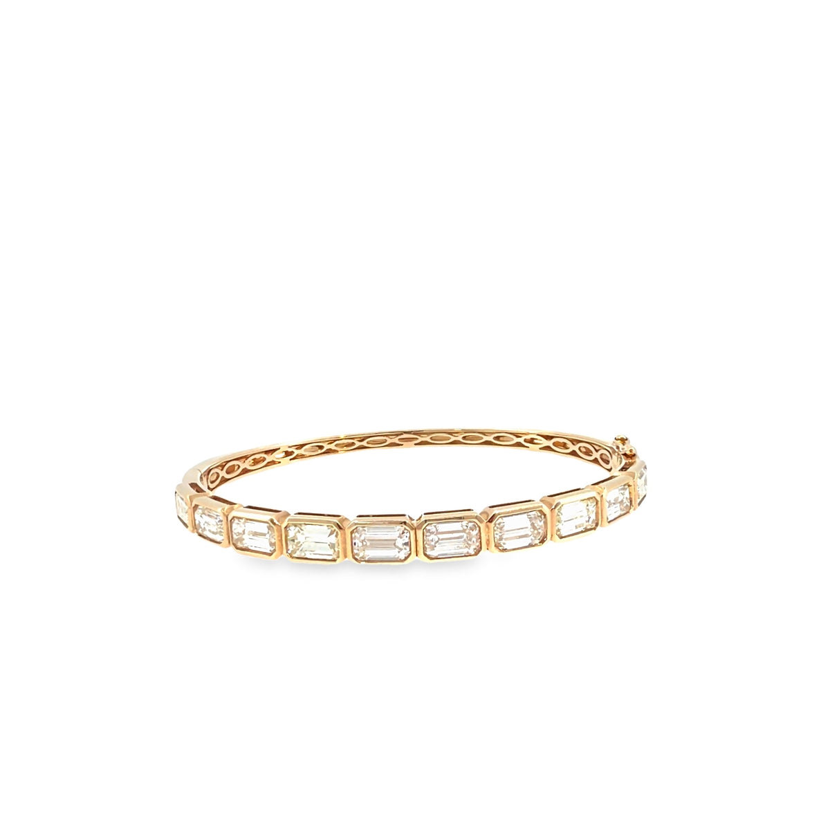 The Grand Salon Bangle, 8.00ct Emerald-Cut Diamond, 14K Yellow Gold by Benji Designs, view 2