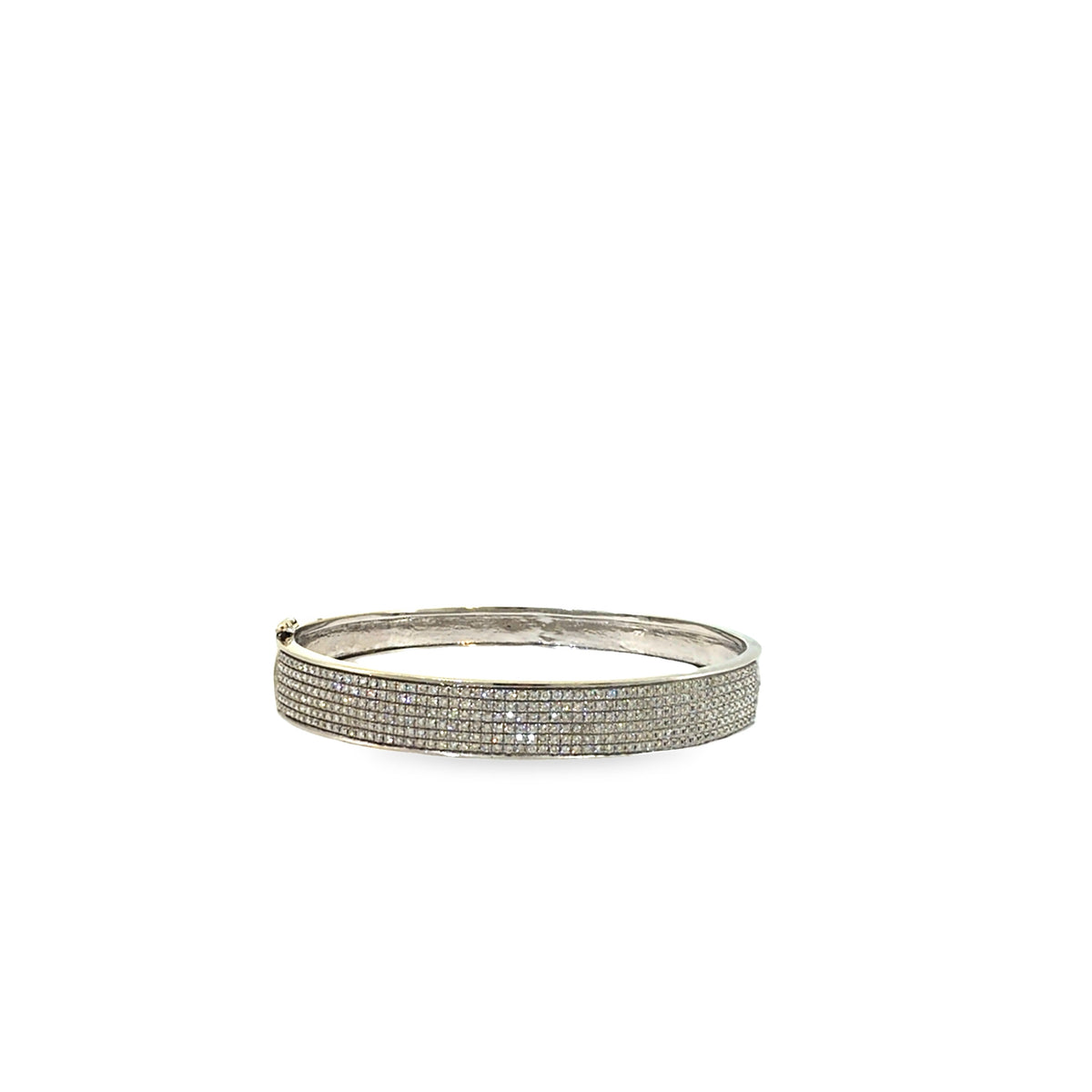 The Moonlit Line Bangle, 3.00ct Diamond, 14K White Gold by Benji Designs, view 1