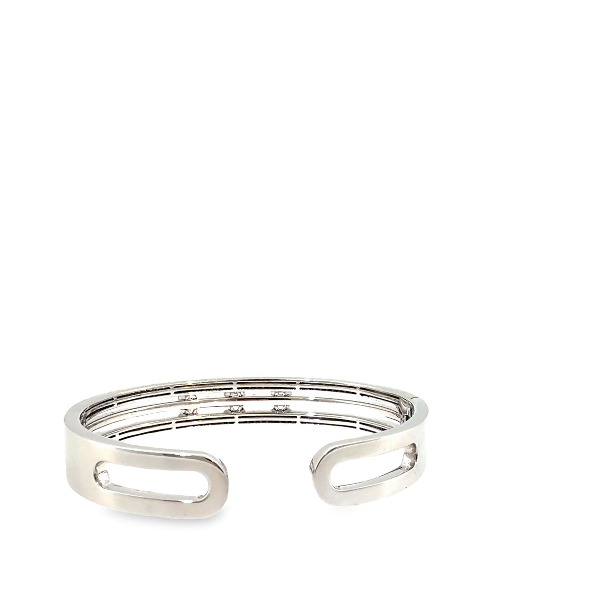 The Oval Trio Bangle, 3.65ct Oval Diamond, 18K White Gold by Benji Designs, view 4