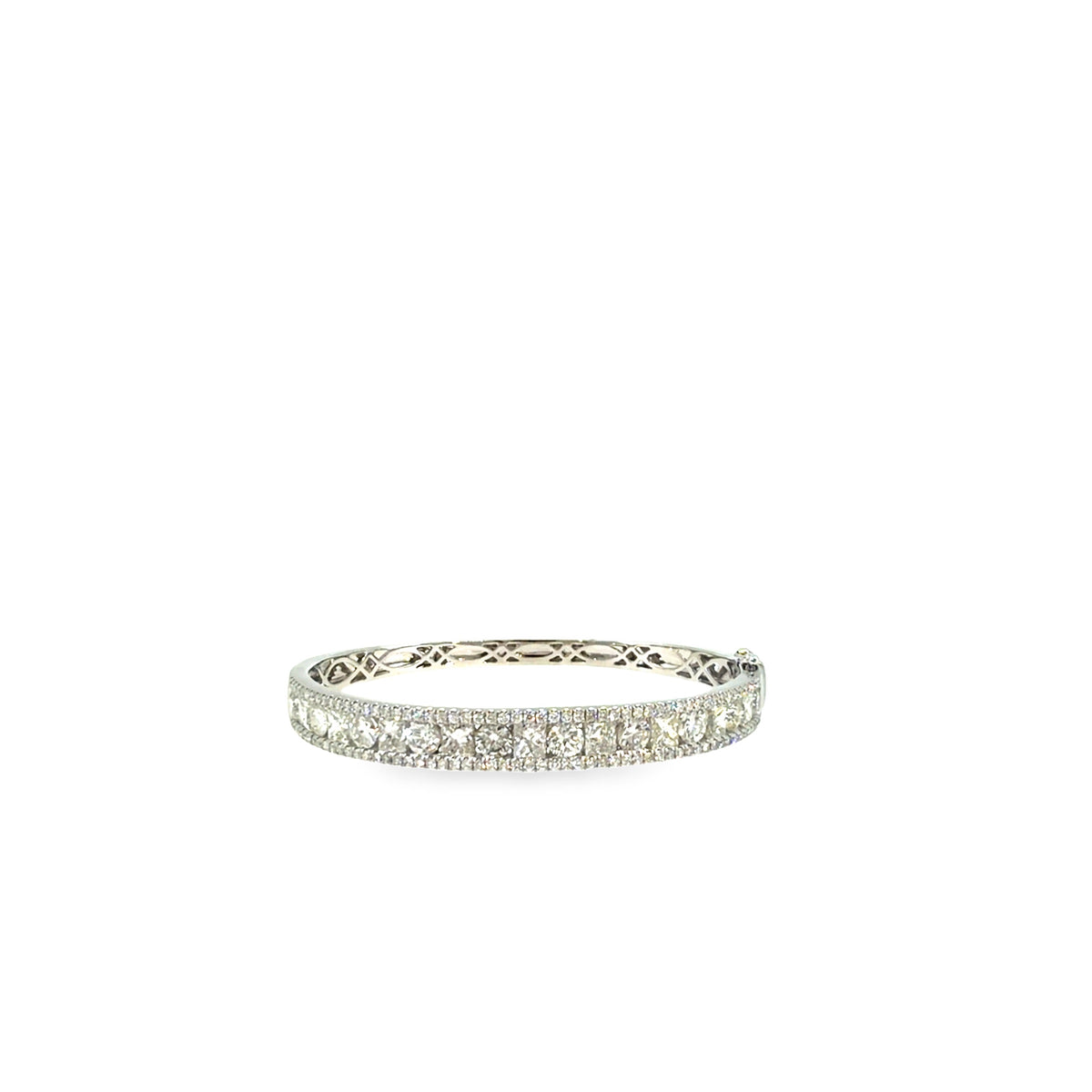 The Princess Regalia Bangle, 7.25ct Princess-Cut Diamond, 14K White Gold by Benji Designs, view 1