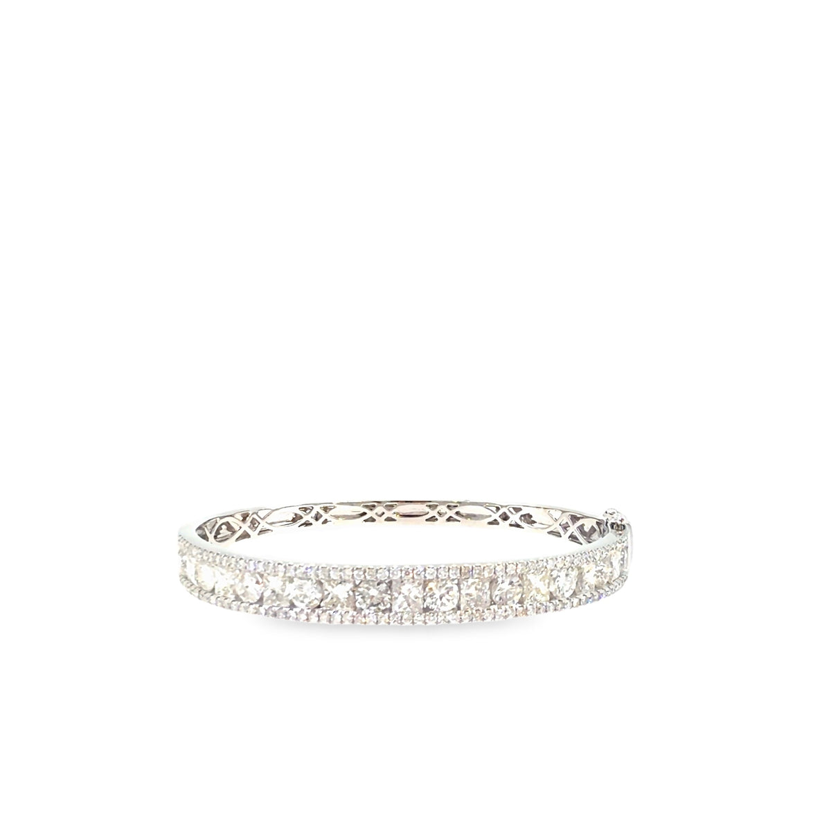 The Princess Regalia Bangle, 7.25ct Princess-Cut Diamond, 14K White Gold by Benji Designs, view 2