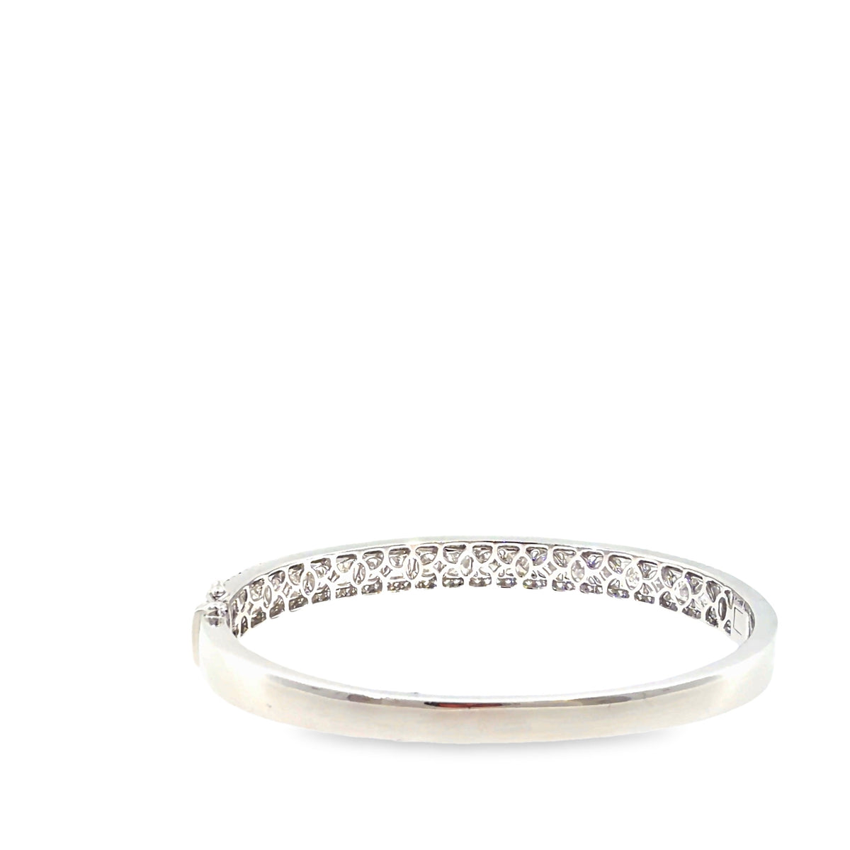 The Princess Regalia Bangle, 7.25ct Princess-Cut Diamond, 14K White Gold by Benji Designs, view 4