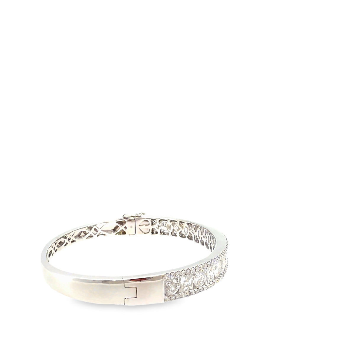 The Princess Regalia Bangle, 7.25ct Princess-Cut Diamond, 14K White Gold by Benji Designs, view 5