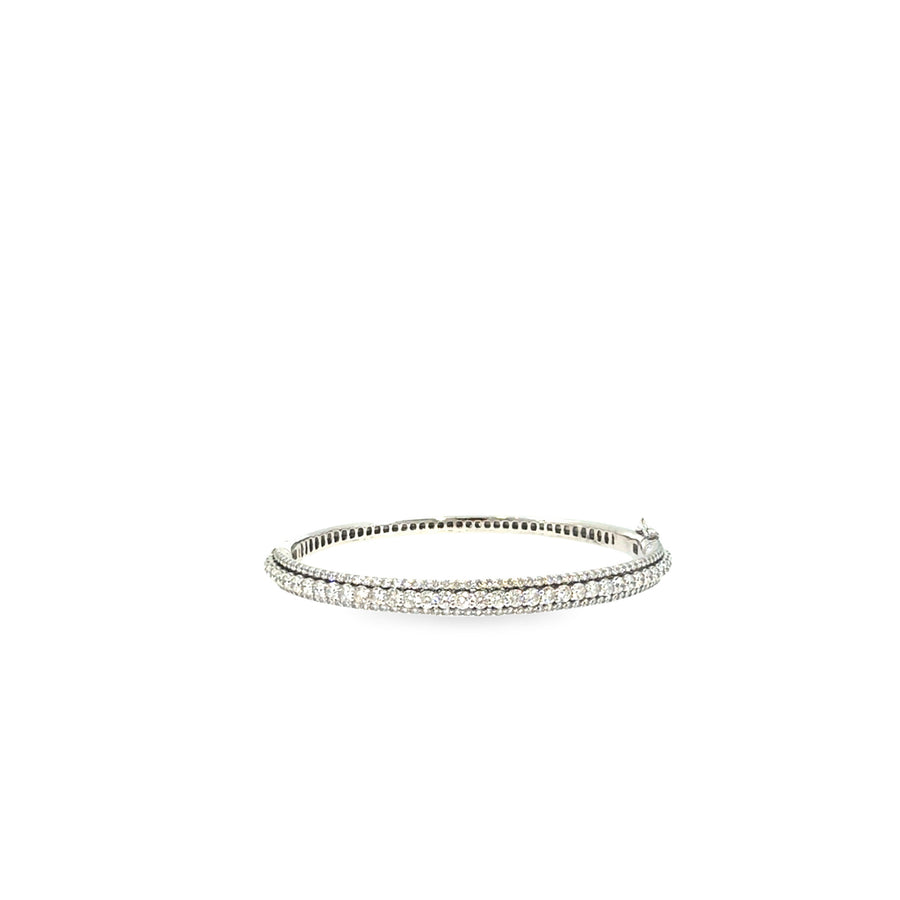 The Winter Light Bangle, 3.20ct Diamond, 14K White Gold by Benji Designs, view 1