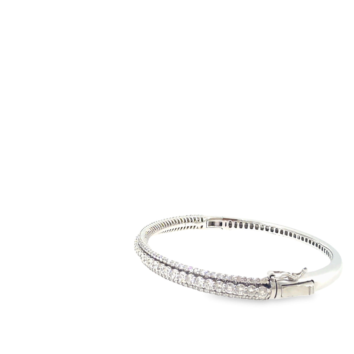 The Winter Light Bangle, 3.20ct Diamond, 14K White Gold by Benji Designs, view 3