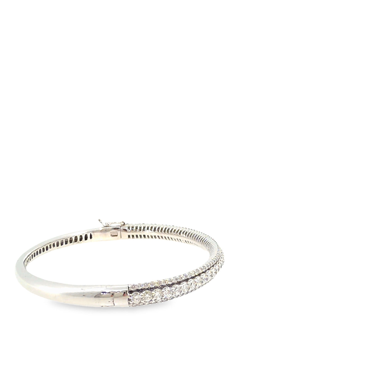 The Winter Light Bangle, 3.20ct Diamond, 14K White Gold by Benji Designs, view 5