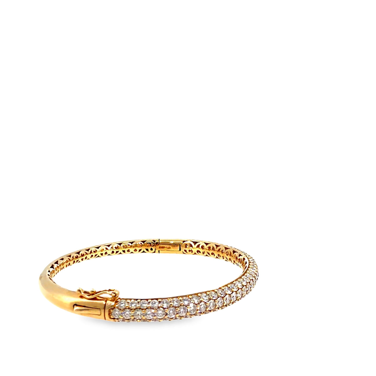 The Golden Radiance Bangle, 6.00ct Diamond, 14K Yellow Gold by Benji Designs, view 5