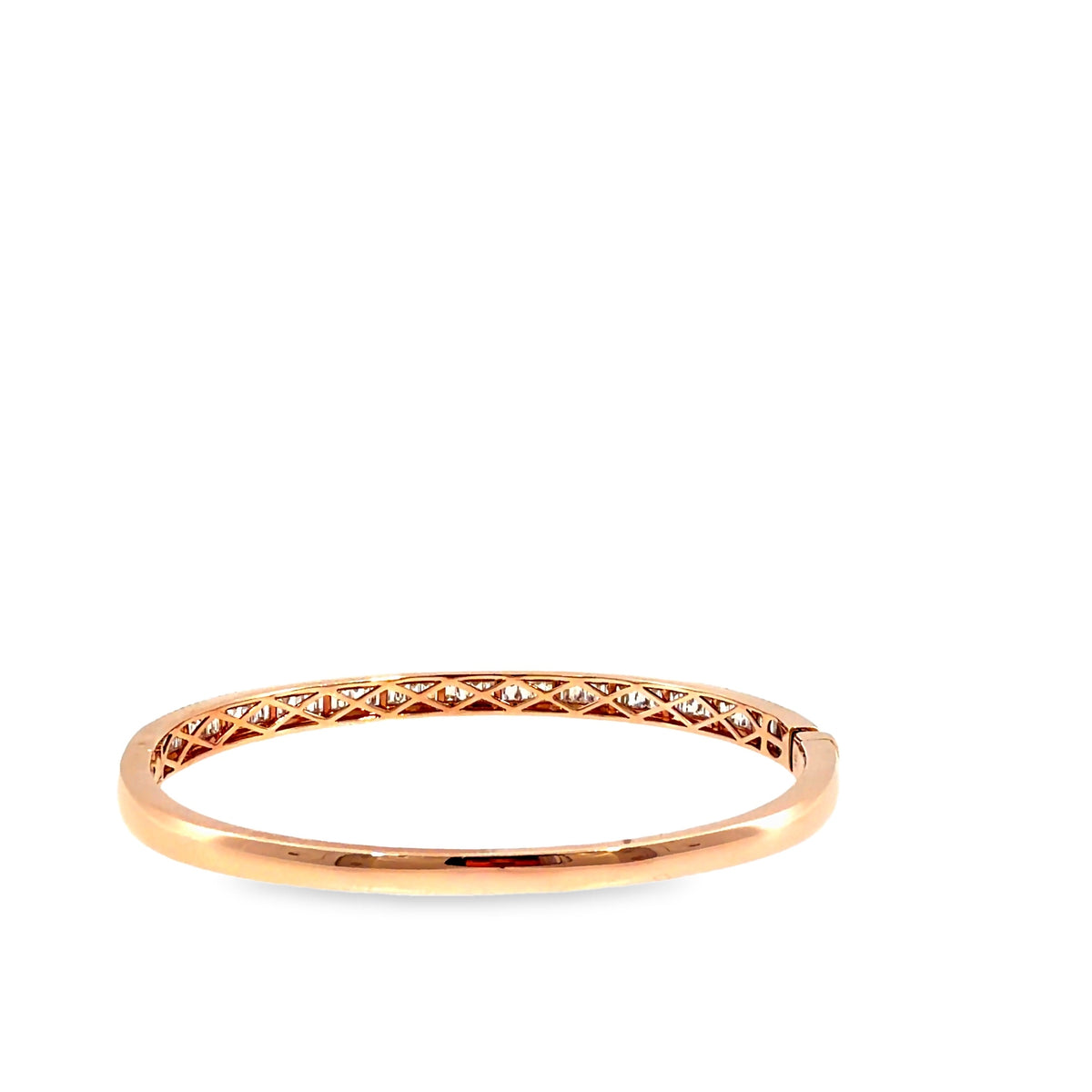 The Rose Ribbon Bangle, 3.25ct Baguette Diamond, 14K Rose Gold by Benji Designs, view 4