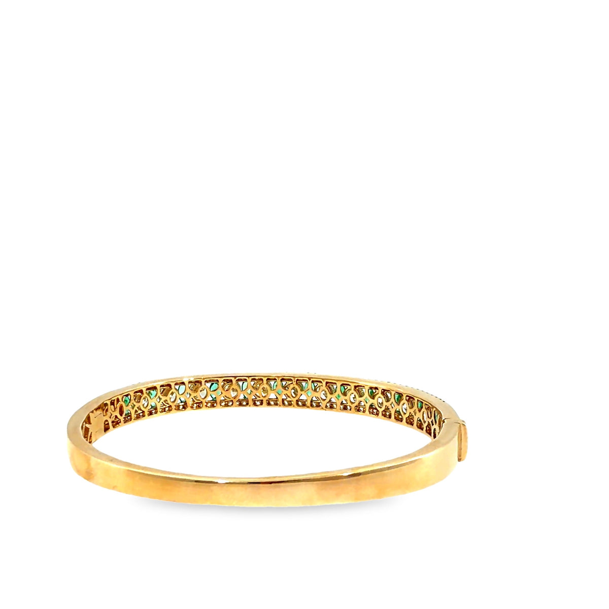 The Verdant Crown Bangle, 5.00ct Emerald & Diamond, 14K Yellow Gold by Benji Designs, view 4