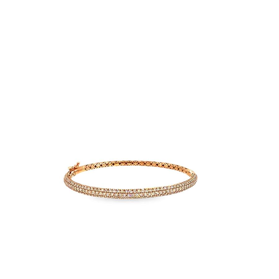 The Petal Glow Bangle, 3.00ct Diamond, 14K Rose Gold by Benji Designs, view 1