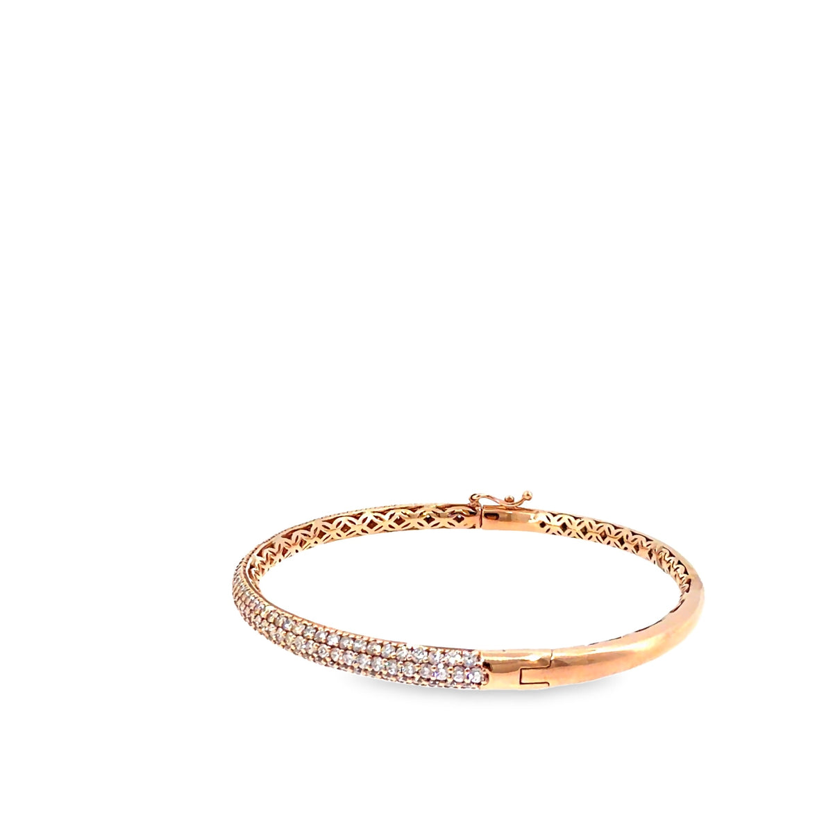 The Petal Glow Bangle, 3.00ct Diamond, 14K Rose Gold by Benji Designs, view 3