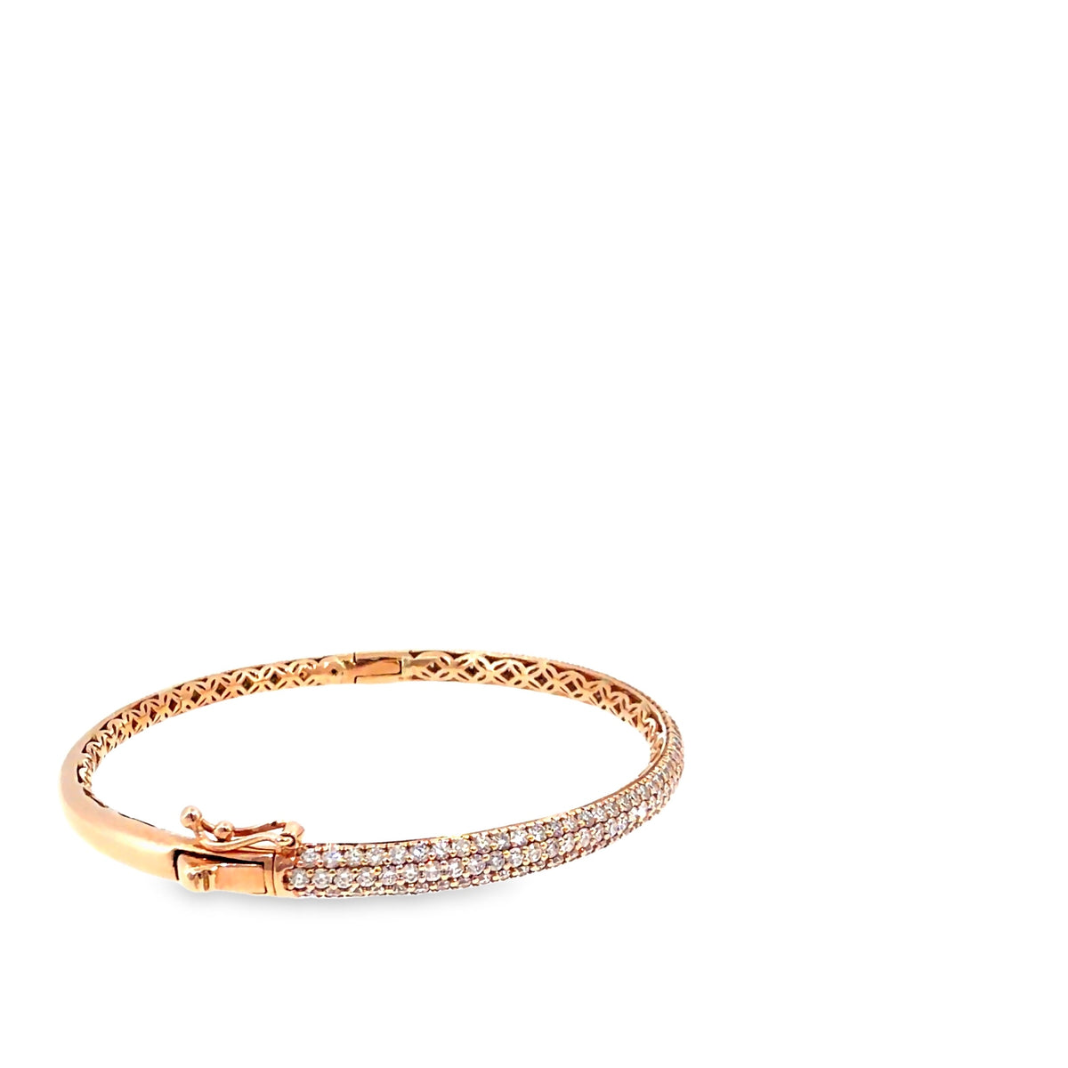 The Petal Glow Bangle, 3.00ct Diamond, 14K Rose Gold by Benji Designs, view 5