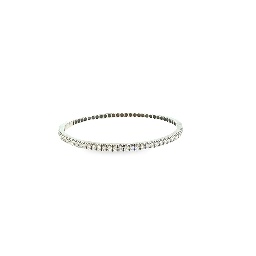 The Starlit Thread Bangle, 1.60ct Diamond, 14K White Gold by Benji Designs, view 1