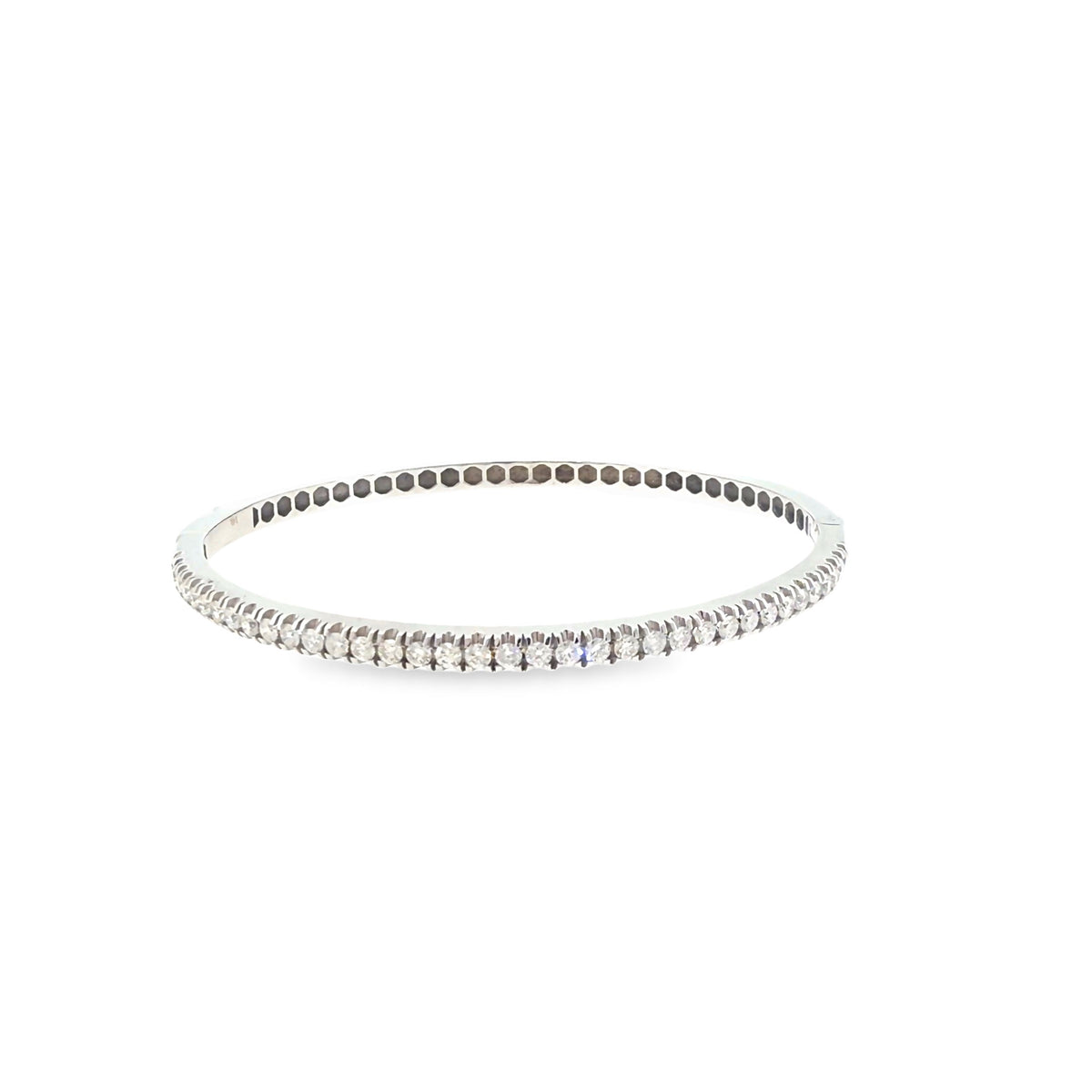 The Starlit Thread Bangle, 1.60ct Diamond, 14K White Gold by Benji Designs, view 2