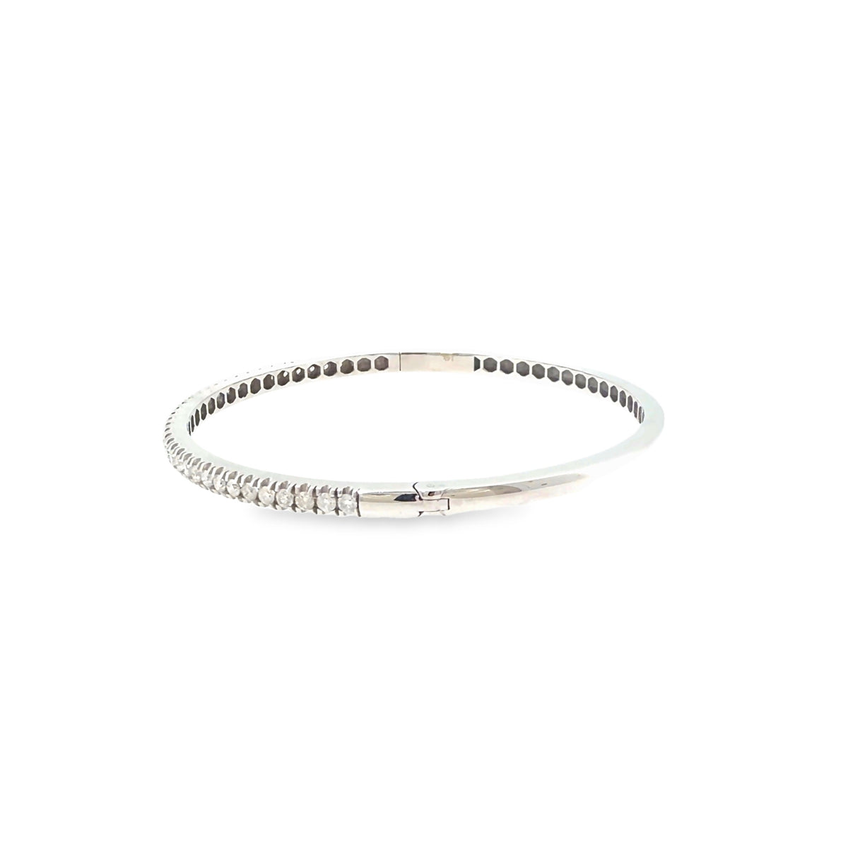 The Starlit Thread Bangle, 1.60ct Diamond, 14K White Gold by Benji Designs, view 3