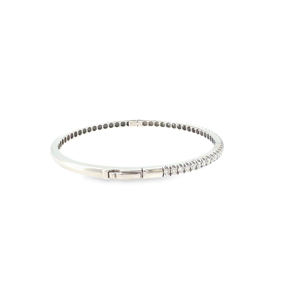 The Starlit Thread Bangle, 1.60ct Diamond, 14K White Gold by Benji Designs, view 5