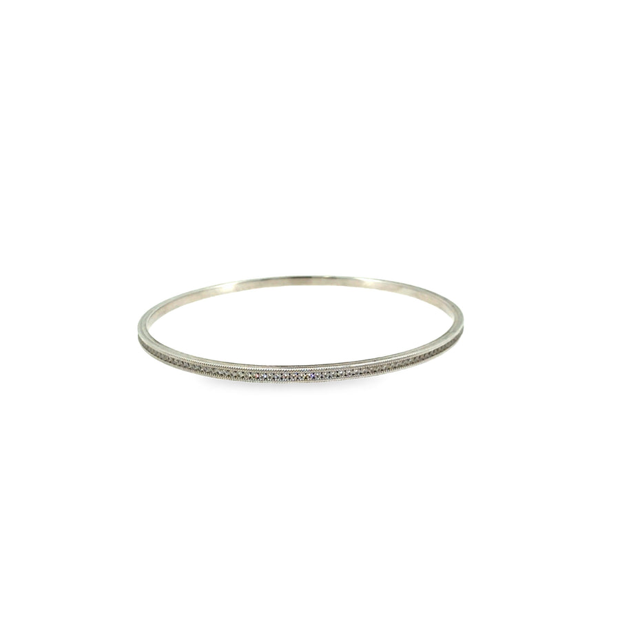 The Snowfall Bangle, 2.00ct Diamond, 14K White Gold by Benji Designs, view 1
